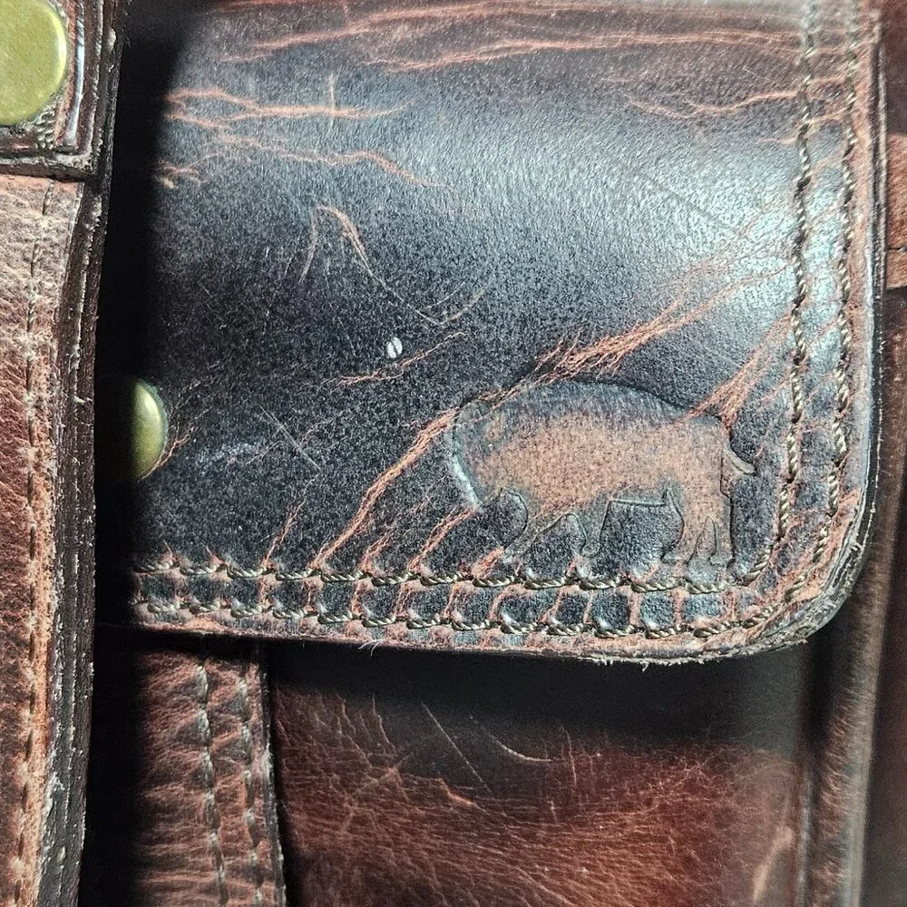 Buffalo Jackson Roosevelt Leather Pilot Bag – Brown – Full-Grain – Gently Used - Picture 7 of 10